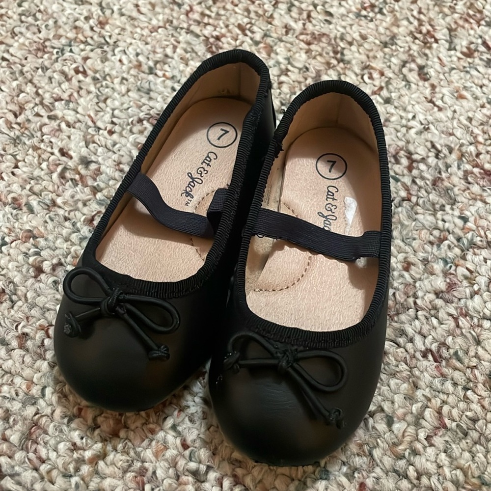 Cat & Jack black ballet flat slides